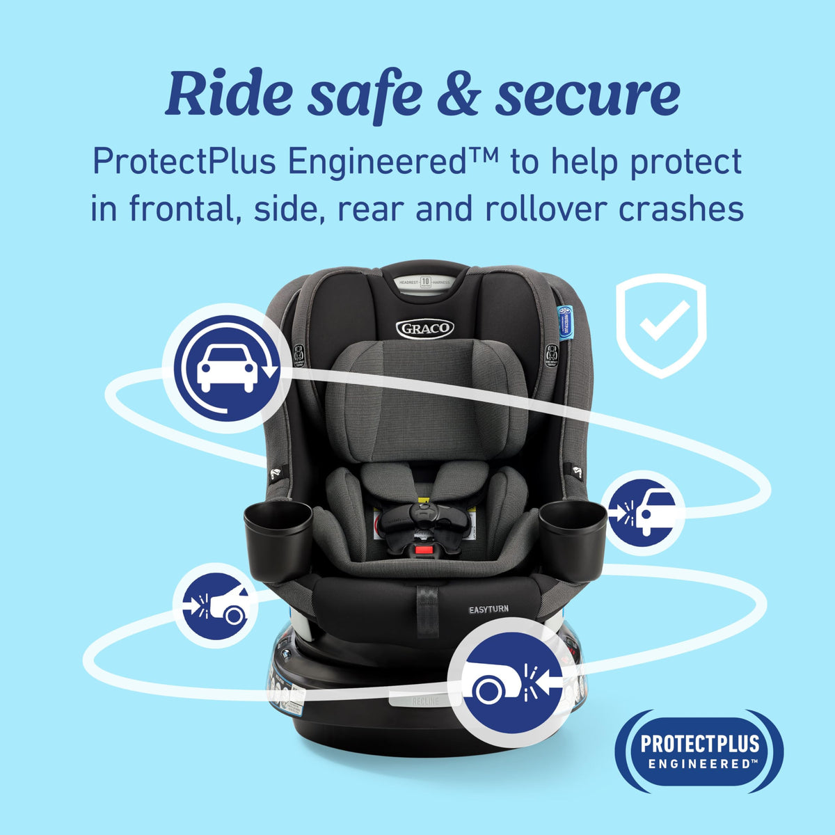 2-in-1 Rotating Convertible Car Seat B365085
