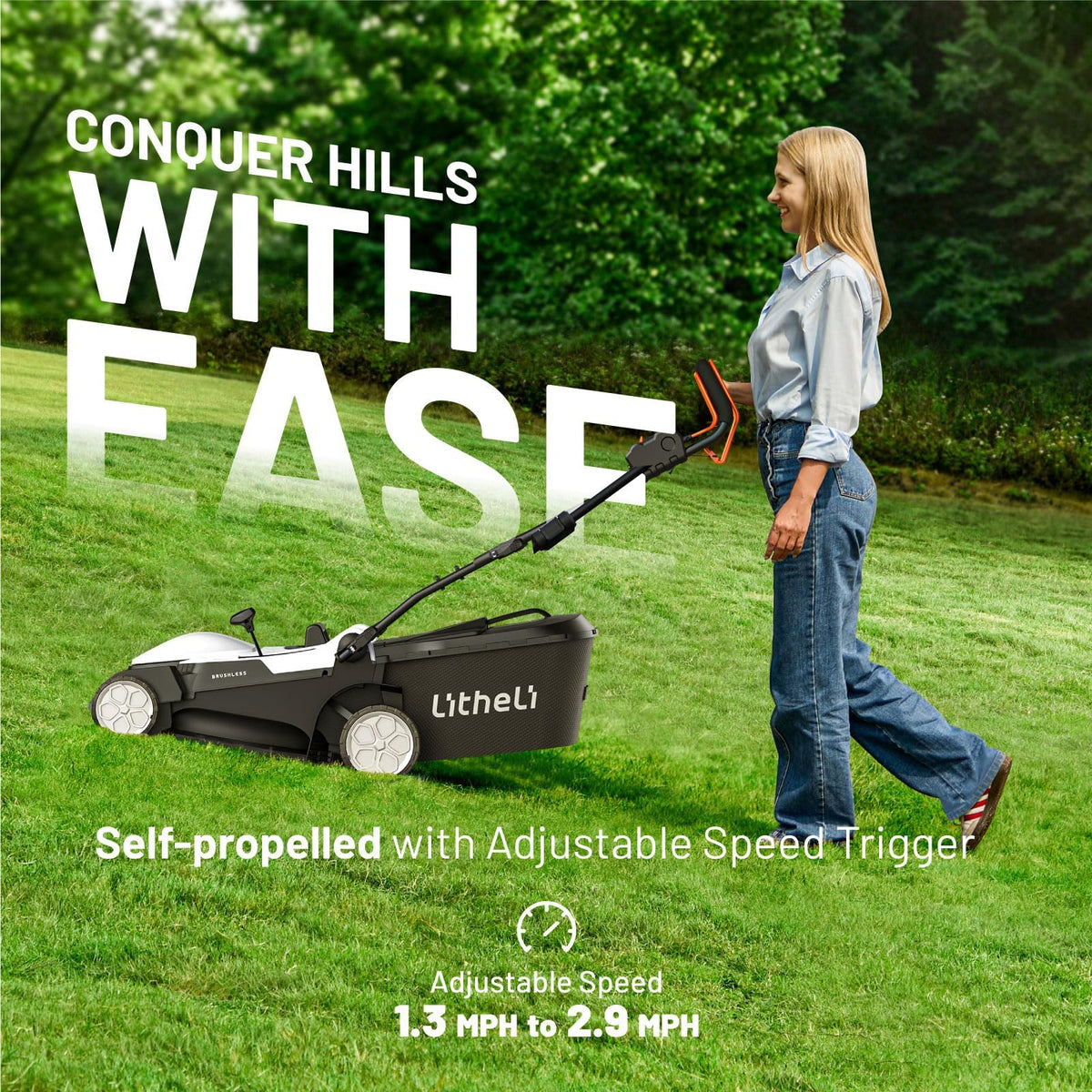 18" Cordless Electric Self Propelled Lawn Mower A880