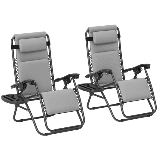 Zero Gravity Chairs Set of 2 Light Gray M377