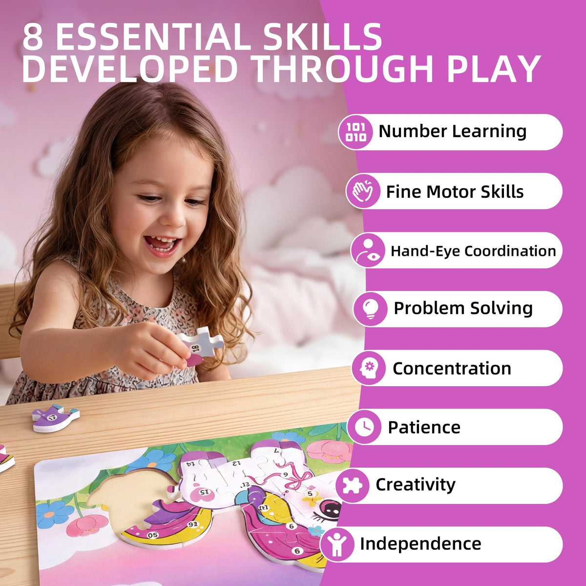 Wooden Puzzle for Toddlers Age 3-5 Y79460