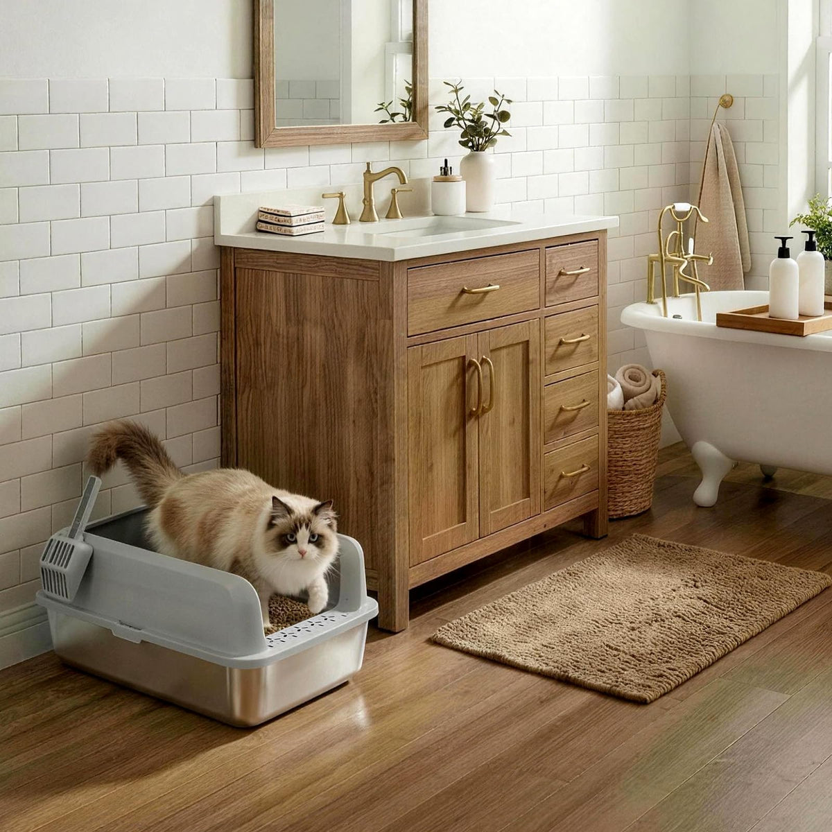 XL Stainless Steel Cat Litter Box W125