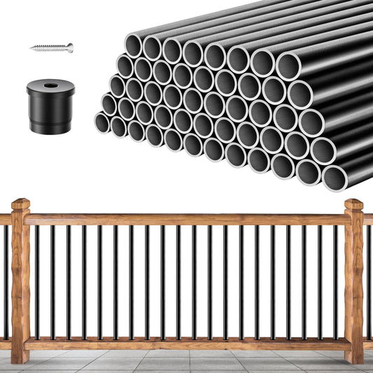101 Pack 26" x 3/4" Black Round Aluminum Balusters M579398