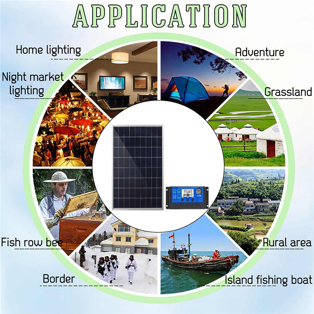 10W 12V Monocrystalline Solar Panel Kit with 10A Charge Controller A182